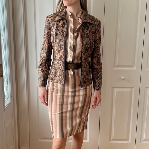 Joseph Ribkoff Python Print Zip up Jacket - Picture 4 of 12